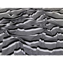 Lady McElroy Viscose Rib Stretch Knit Fabric Black & White