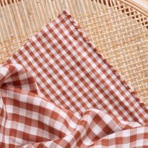 Atelier Brunette Gingham Double Cotton Gauze Fabric Chestnut