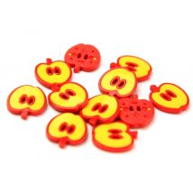 Dill Apple Shaped Buttons (Value Pack) Yellow/Red