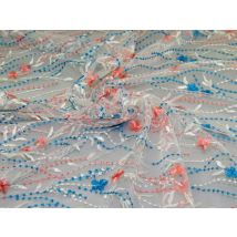 Deadstock Embroidered Lace Tulle Fabric White
