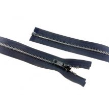 YKK Silver Metal Open End Zips Mid Grey