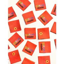 Two Stitches Granny Made Woven Labels Orange