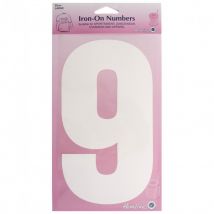 Hemline Number Patch Motif White Number 9