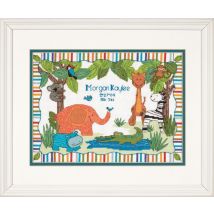 Dimensions Counted Cross Stitch Kit Birth Record Mod Zoo