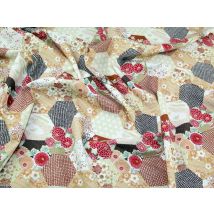 Rose and Hubble 100% Cotton Poplin Fabric Tan Brown