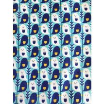 Kokka Cotton Linen Canvas Fabric Blue