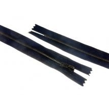 Opti Antique Metal Closed End Zips Navy Blue