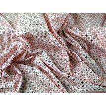 John Louden 100% Cotton Poplin Fabric Red & White