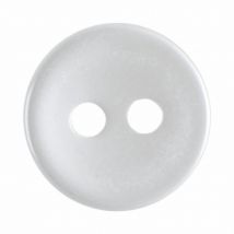 Hemline Round Basic Buttons White