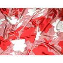 John Kaldor Cassandra Charmeuse Silky Satin Fabric Red & Cream