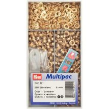 Prym Metal Eyelets with Washers Gold