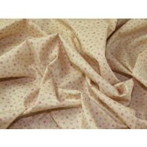 John Louden 100% Cotton Fabric Pink on Beige