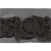 Essential Trimmings Chiffon Rose Trim Black