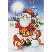 Orchidea Counted Cross Stitch Kit Greetings Card Santa Claus