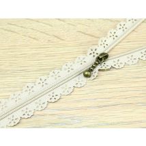 F J Fusion Lace Dress Zips Light Beige