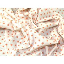 John Louden 100% Cotton Fabric Peach on White