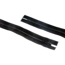 Opti Antique Metal Closed End Jean Zips Black