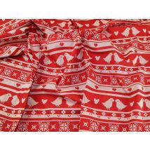 John Louden Printed 100% Cotton Calico Fabric Natural on Red