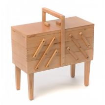 Hobby and Gift Wood Large Sewing Craft Box Light Wood