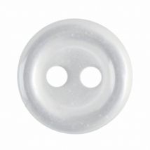Hemline Round Plastic Buttons White