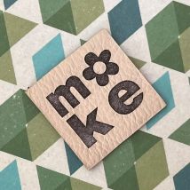 Two Stitches Make Leather Labels Ecru