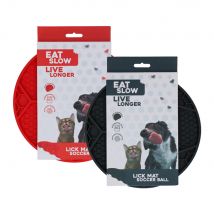 Eat Slow Live Longer Leckmatte Fußball - Rot - Ø 22 cm