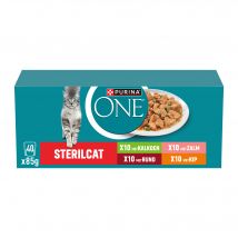 Purina ONE Sterilcat - Pute, Lachs, Rind & Huhn - 40 x 85 g