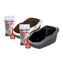 PeeWee EcoMinor Katzentoilette Starter-Paket - Braun