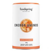 foodspring Energy Aminos | 400 g | Goût Ice Tea | Boisson Énergétique Pré-Entraînement | Riche en Vitamines