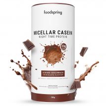 foodspring Micellar Casein | 750 g | Schocko | Nachtprotein | 100% des Proteins aus Micellar Casein Isolate | Fett- & Zuckerfrei