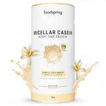 foodspring Micellar Casein | 750 g | Vanille | Nachtprotein | 100% des Proteins aus Micellar Casein Isolate | Fett- & Zuckerfrei