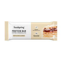 foodspring Extra Chocolate Protein Bar | 45g | Chocolat blanc et Amandes | 12g Protéines | Barre Protéinée