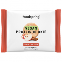 foodspring Cookie Protéiné Vegan | 50 g | Pomme - Cannelle | Collation Protéinée | Biscuit 100% Végétal