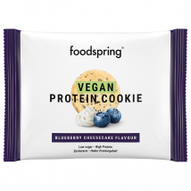 foodspring Cookie Protéiné Vegan | 50 g | Cheesecake Myrtille | Collation Protéinée | Biscuit 100% Végétal