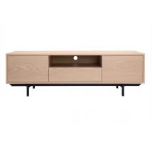 Mueble de TV acabado en roble con nicho abierto L160 cm MANNY