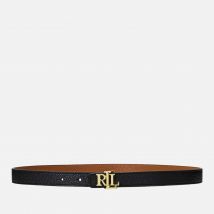 Lauren Ralph Lauren Women's Reversible 20 Skinny Belt - Black/Lauren Tan - XL