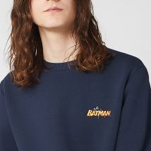 DC Batman Unisex Embroidered Sweatshirt - Navy - L