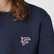 DC Super Girl Unisex Embroidered Sweatshirt - Navy - S