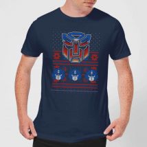Autobots Classic Ugly Knit Men's Christmas T-Shirt - Navy - S