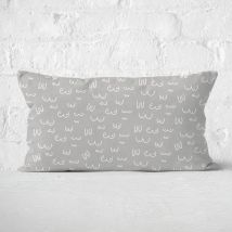 Grey Boob Print Rectangular Cushion - Soft Touch