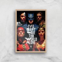 DC Justice League Giclee Art Print - A4 - Wooden Frame