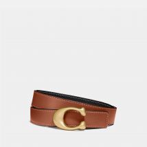 Coach Women's 25Mm Sculpted C Reversible Belt - Black 1941 Saddle