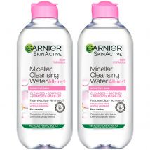 Garnier Micellar Water Facial Cleanser Sensitive Skin 400ml Duo Pack