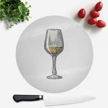 White Wine Round Chopping Board