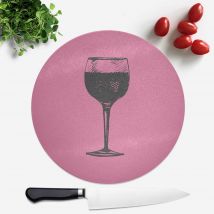 Red Wine Round Chopping Board