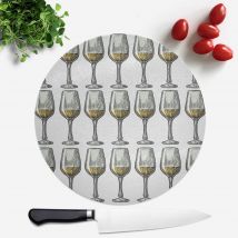 White Wine Round Chopping Board