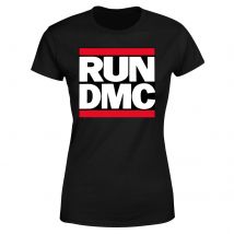 Run DMC Logo Damen T-Shirt - Schwarz - S