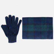 Barbour Men's Tartan Scarf and Gloves Gift Set - Navy Check