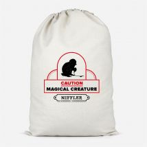 Caution Magical Creature Cotton Storage Bag - Small