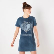 Herr der Ringe Arwen Lady Of Rivendell Damen T-Shirt Kleid - Navy Blau Acid Wash - M
